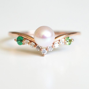 Anillo de Perlas Eternas, Anillo de Perlas Místicas, Anillo de Compromiso de Moda, Anillo de Plata de Ley 925 con Perla y Diamante - Product Image 2