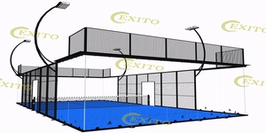 Campo da Padel Panoramico APEX Senza Angoli, con Erba Artificiale PU Rivestita di Taiwan, Installazione Disponibile - Product Image 5