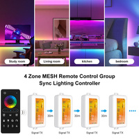 Tira LED RGBIC Inteligente Tuya Zigbee Mesh Group WS2811 de 1024 Píxeles, 4 Zonas, Control Remoto de Música, Atenuadores PWM, Corriente de Salida de 8A
