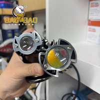 BAOBAO LIGHTING G16 G15 Red Devil Eye Mini Phare Antibrouillard en Aluminium Double Couleur Clignotant LED pour Moto et Vélo