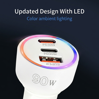 Pengisi Daya Mobil Pengisian Cepat 90w 3-in-1 30w Adaptor Daya Qc3.0 Pd Usb-c Pengisi Daya Mobil Pengisi Daya Ponsel Kabel Tipe c