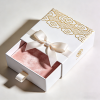 Boîte cosmétique de luxe personnalisée avec logo, en papier recyclé brun, à tiroir coulissant, fermeture magnétique, avec doublure en velours et éponge