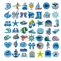 Patchs brodés personnalisés Océan et Plage, thermocollants, motifs animaux marins, badges pour vestes, sacs, chapeaux, vente en gros, fournisseur OEM de patchs