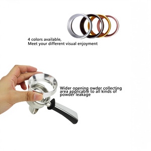Dispensador universal de polvo de aluminio de 58 mm para máquinas de café expreso con recogedor de polvo sin imán, plateado y negro - Product Image 3