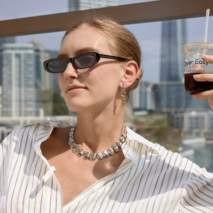 Drop Earrings Geometric Round Tassel <b>Titanium</b> Steel <b>Stud</b> Earrings For Women Fashion Jewelry - Product Image 4