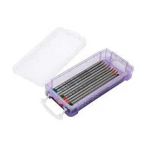 促销半透明储物铅笔盒定制学校塑料文具盒
