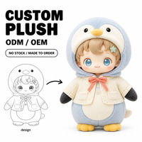 Peluche pingouin avec visage en vinyle, peluche douce et câline, ODM OEM, fabrication sur mesure, vente en gros, pingouin bleu en peluche