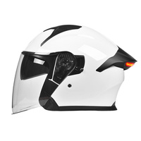 Casque de moto ouvert avec double visière et feux arrière LED intelligents certifiés DOT, casques de motocross demi-face AD Factory