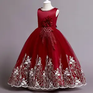 नई राजकुमारी ग्रीष्मकालीन फीता दुल्हन पार्टी पोशाक पोशाक के लिए फूलों के पोशाक बच्चों के कपड़े