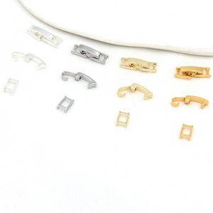 18k gold color-preserving bracelet watch buckle folding clasp connecting buckle three-piece <b>set</b> bracelet necklace clasp DIY - Product Image 2