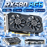Kartu Grafis RX580 8GB GDDR5 Bekas AMD 2048 Stream Processor 1125MHz DirectX 12 Gaming GPU HDMI DP DVI 4K Komputer Desktop