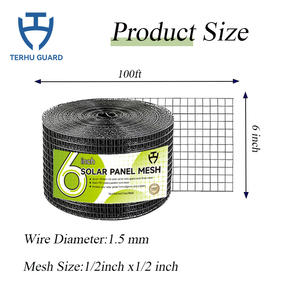 Kuşlar için haşere kontrolü ile güneş panelleri telli çapı1.5mm 1/2x 1/2 inç delik 6inchx100ft altında güvercinleri durdurun-Mesh barikat - Product Image 2