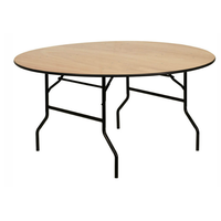 Table ronde pliante en contreplaqué 48 "60" 66 "72" Bjflamingo Table de salle à manger pliante pour banquet de mariage en plein air et hôtel