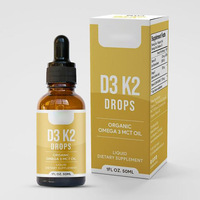 Gotas Líquidas de Vitamina D3 K2 Natural en Oferta, 5000 UI - Aceite MCT Omega 3, Gotas Líquidas de Vitamina D 50 ml para Adultos