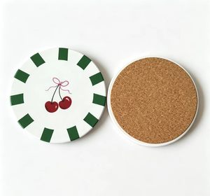Sous-verres ronds modernes en céramique écologiques imprimés par sublimation, porte-boissons en liège, design personnalisé, <span class=keywords><strong>pas</strong></span> <span class=keywords><strong>cher</strong></span> - Product Image 3