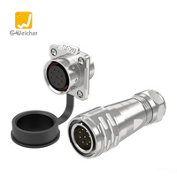 Connecteur d'alimentation aéronautique étanche en métal SF20, indice de protection IP67, 5-15A, 2-12 broches, mâle-femelle, contact en cuivre, fil à carte