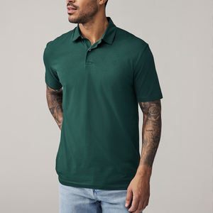 Chemises polo vierges à rayures avec logo personnalisé, polos de golf d'été de performance, en coton et en polyester, respirants et extensibles à séchage rapide pour hommes - Product Image 5