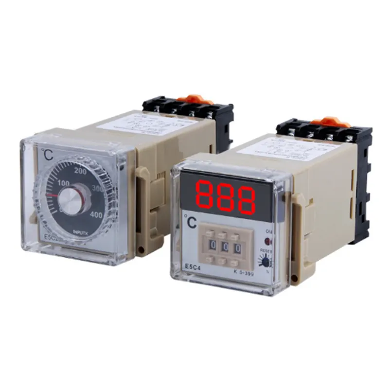 E5C2 E5C4 AC220V 380V Controlador de temperatura digital E5C4 para instrumento de control de temperatura de prensa de calor tipo E K Entrada 0-399