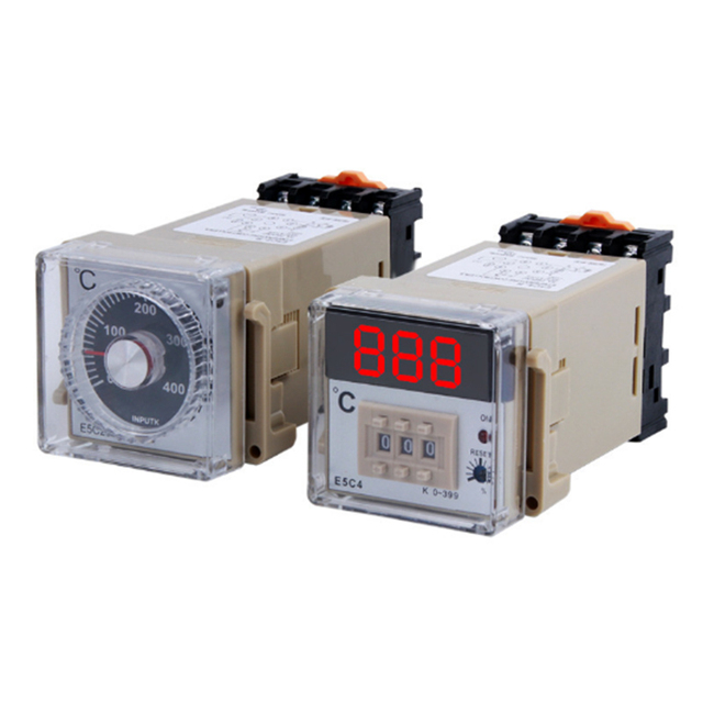 E5C2 E5C4 AC220V 380V Digital Temperature Controller E5C4 for Heat Press Temperature Control Instrument Type E K Input 0-399