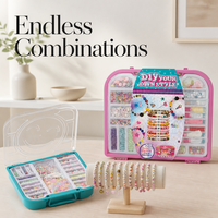 Kit de fabrication de bracelets DIY avec perles colorées, ensemble de bijoux créatifs, étui de rangement portable pour filles, cadeau créatif, vente en gros