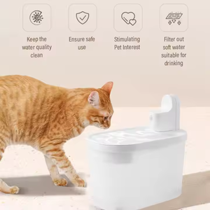 Fontaine à eau automatique rechargeable pour animaux de compagnie de 2,5 L, distributeur d'eau intelligent sans fil, bol en acier, design de bouteille arrondie pour chats et chiens - Product Image 6