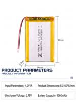 Batterie rechargeable 3.7v PACK 4000mAh Batterie QS536090 Batterie au lithium polymère
