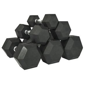 Powerman-<span class=keywords><strong>Mancuernas</strong></span> de goma de hierro fundido para gimnasio, <span class=keywords><strong>Mancuernas</strong></span> hexagonales para entrenamiento de fuerza física, 20kg, 40kg, 45 libras, venta al por mayor - Product Image 4