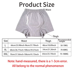 Taille L, culotte d'incontinence confortable en pur coton respirant, couche pour adulte avec bande élastique pour personnes âgées à mobilité réduite - Product Image 2