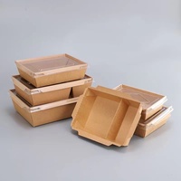 SenAng07 Boîte alimentaire en papier kraft isolé, jetable, écologique, de style moderne, gaufrage mat pour sushi