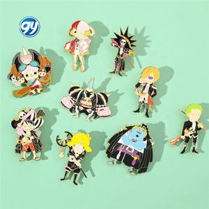 Broche de Metal de <span class=keywords><strong>Anime</strong></span> de One Piece, Zoro y Sanji, Pin de Dibujos Animados de la Tripulación Pirata, Venta al por Mayor - Product Image 2
