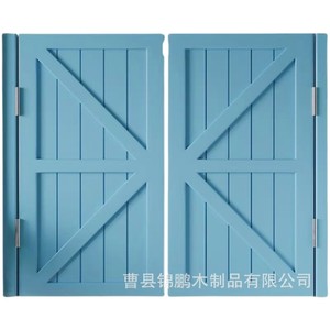 Porte demi-haute en bois massif à double ouverture, pour couloir, porte de séparation intérieure, en bois de rondins, durable, porte simple - Product Image 5