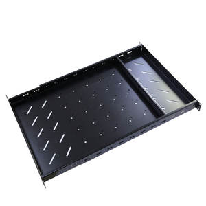 Étagère fixe noire de 19 pouces, étagère coulissante 1U 2U, plateau cantilever pour accessoires de racks de serveurs, plaque de chargement 250mm 300mm 350mm - Product Image 5