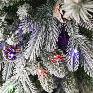 Longstar vente chaude pré-éclairé avec tout l'arbre <span class=keywords><strong>de</strong></span> Noël floqué artificiel coloré avec des pommes <span class=keywords><strong>de</strong></span> pin pour la décoration <span class=keywords><strong>de</strong></span> vacances - Product Image 6