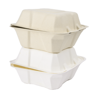 Échantillons gratuits Boîtes à emporter personnalisées Restaurant Biodégradable Protection de l'environnement Boîte à lunch Contenant alimentaire en bagasse de canne à sucre