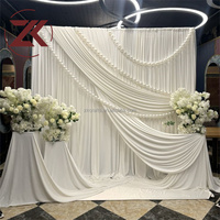 ZKAI Décoration de scène de mariage, tissu de rideau extensible en polyester, draperie, cantonnière, draperies transparentes, draperie de mariage en soie glacée