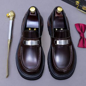 ASTON M.JAZZ 2025 Cowhide <b>Boots</b> <b>Spring</b> Summer Office Career Men's Leather Thick Soled Lace-Up High Top Pointed Toe Party Shoes - Product Image 4