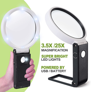 Lente d'<span class=keywords><strong>ingrandimento</strong></span> pieghevole regolabile con lenti d'<span class=keywords><strong>ingrandimento</strong></span> a <span class=keywords><strong>scala</strong></span> 3,5x 25X illuminata - Product Image 3