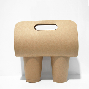 Portavasos de Cartón Ecológico para 2 Vasos, Envase Desechable para Alimentos, Portavasos para Bebidas, Bandeja para Café para Llevar - Product Image 6