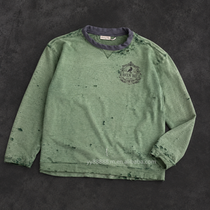 T-shirts en coton de sécurité OEM à manches longues, T-shirt imperméable pour homme, T-shirt <span class=keywords><strong>vert</strong></span> pastel, tissu en coton pour la fabrication de t-shirts - Product Image 1