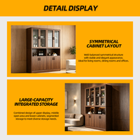 Meuble à vin en bois MARFA avec porte vitrée, buffet à vin, armoire de rangement et de présentation, mobilier moderne pour salon, vente en gros