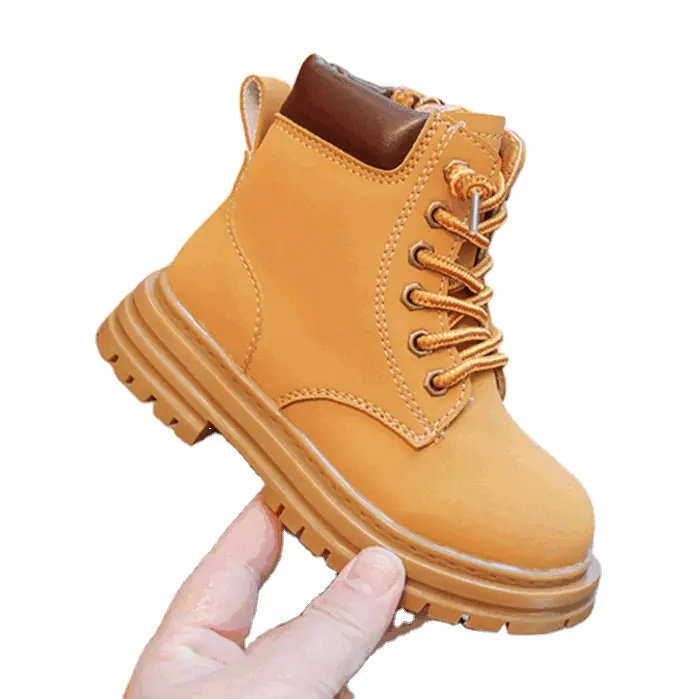 new style fashion kids flat ankle boots artificial leather boots children casual boots