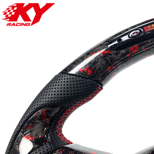 Volant sport en cuir et fibre de carbone forgé sur mesure pour Honda Civic 11e génération, Accord, CR-V, avec plusieurs options de couleurs - Product Image 2