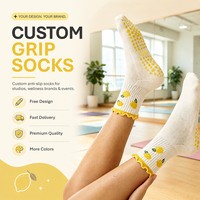 Chaussettes de yoga et de Pilates personnalisées imprimées, faible MOQ, échantillon gratuit, chaussettes de fitness douces et antidérapantes