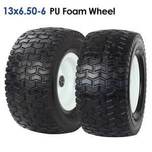 Pneus de tondeuse à gazon anti-crevaison 13x6.5-6 pouces avec roulement de 3/4 pouces, roues avant de tracteur de jardin, motif V-Turf - Product Image 1