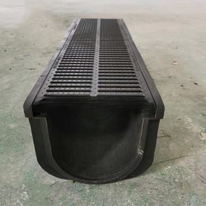 Canal de grille en <span class=keywords><strong>fonte</strong></span> de fer HDPE Trench Balcon Drain Polymère Fossé Gouttière d'eau de pluie Drains hautement durables - Product Image 2