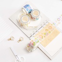 Nouveau design produit dégradés points colorés scrapbooking autocollant transparent rouleau washi tape