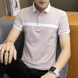 Polo homme tendance en coton 100% personnalisable, infroissable, motif uni, teinture unie, couleur bon marché - Product Image 6