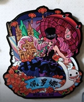 Aimant d'anniversaire dessiné à la main style anime, en PVC, impression couleur, boîte cadeau, cartes de jeu de table pour la famille