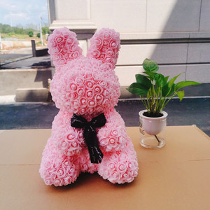 Peluche douce en forme <span class=keywords><strong>de</strong></span> <span class=keywords><strong>lapin</strong></span>, jouet anti-stress, décoration pour la Saint-Valentin, Noël, tailles personnalisées, 100% polyester - Product Image 2