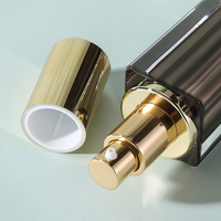 Flacon carré en acrylique avec bouchon à disque, 15ml, 30ml, 50ml, 100ml, flacon pompe cosmétique de luxe pour sérum, essence et lotion